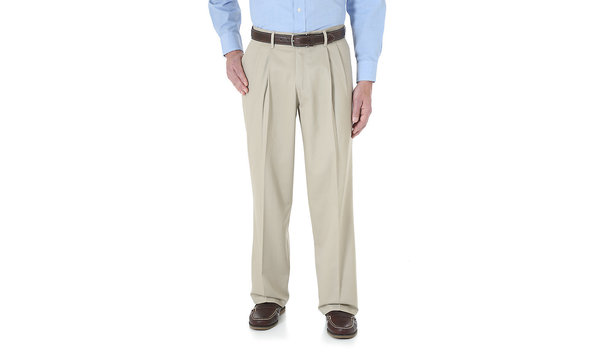 wrangler no iron ultimate khaki straight fit