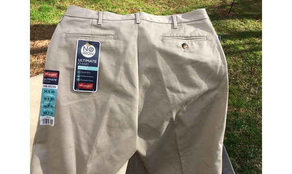 wrangler no iron ultimate khaki straight fit